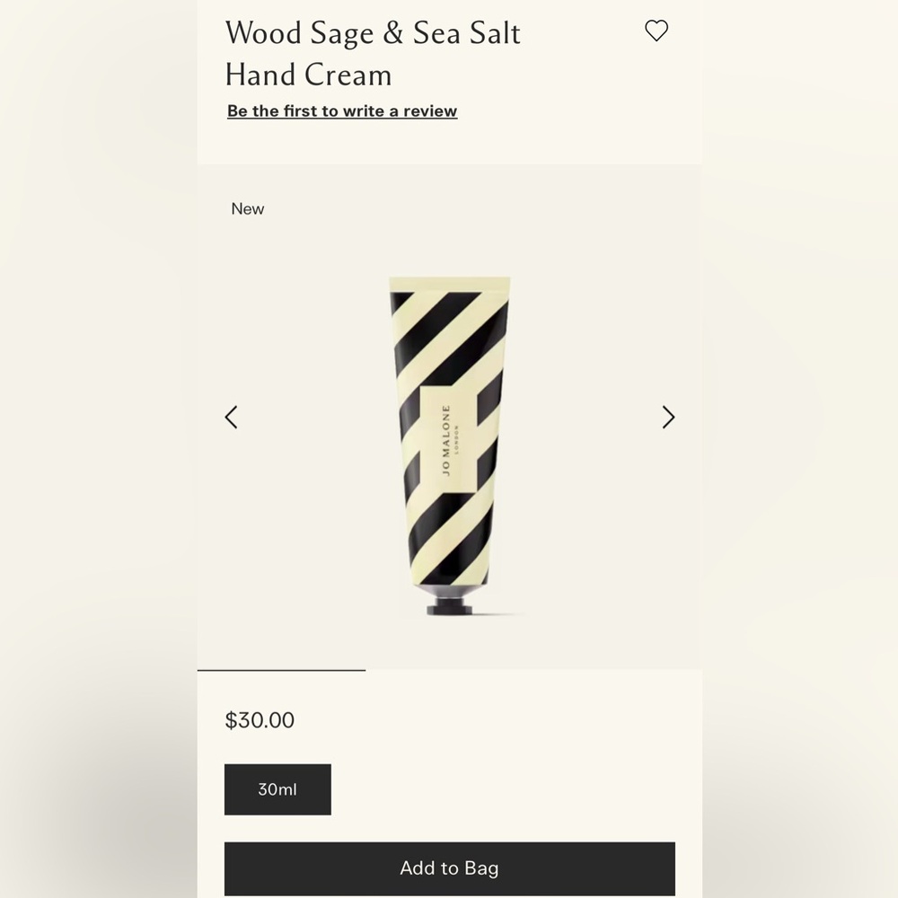 NEW Jo Malone Wood Sage & Sea Salt Hand Cream 30ML - Picture 2 of 3